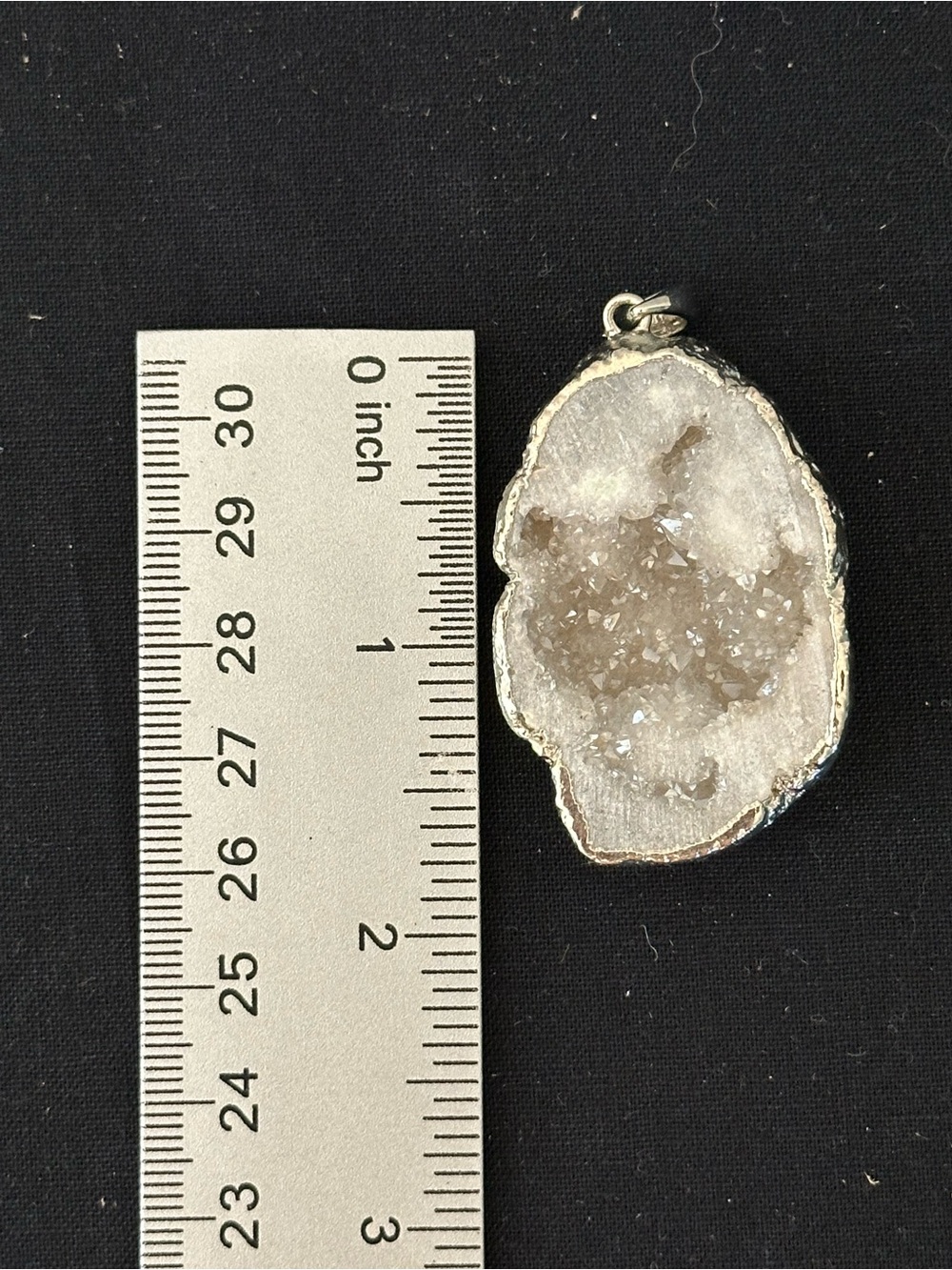 Natural White Geode Slice Pendant